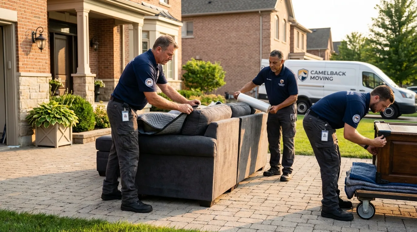 Large estate moving crew wrapping furniture in Lyons, GA